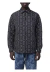 Palm Angels Quilted All Monogram Outerwear With Snap Buttons In Black
