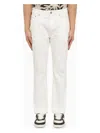 Palm Angels Logo-embossed Straight Jeans In White