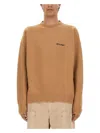 Palm Angels Logo Embroidered Crewneck Sweatshirt In Multicolour