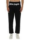 Palm Angels Men's Cotton Trousers In Black