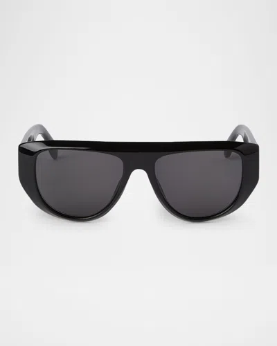 Palm Angels Men's Joshua Acetate Rectangle Sunglasses In 11007black Dark Grey