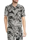 Palm Angels Jungle Palms Bowling Shirt In Gray