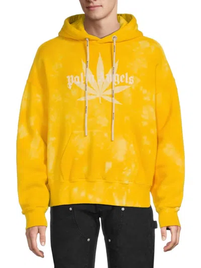 Palm Angels Men's Logo Hoodie In Yellow