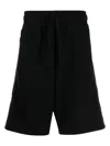 Palm Angels Cotton Logo-tape Shorts In Black