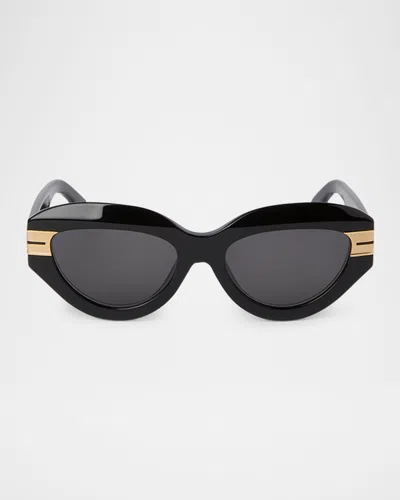 Palm Angels Men's Miracle Acetate And Metal Cat-eye Sunglasses In 11007black Dark Grey