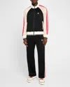 Palm Angels Monogram Embroidered High Neck Track Jacket In Black Ligh