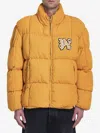 Palm Angels Monogram Corduroy Puffer Jacket In Orange