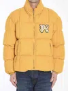 Palm Angels Monogram Corduroy Puffer Jacket In Orange