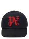 Palm Angels Logo-embroidered Cotton Baseball Cap In Black