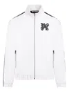 Palm Angels Monogram Off White Leather Jacket In White
