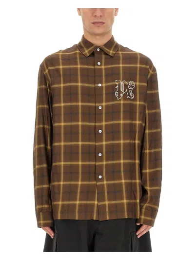 PALM ANGELS MEN'S MONOGRAM SHIRT