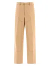 Palm Angels Monogram Tailored Pants In Beige
