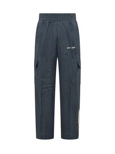 Palm Angels Navy Blue Straight Cargos Pants