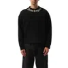 Palm Angels Men's Neck Logo Sweatshirt In Black/off White