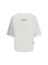 Palm Angels Relaxed-fit White T-shirt With Logo Print In Multi