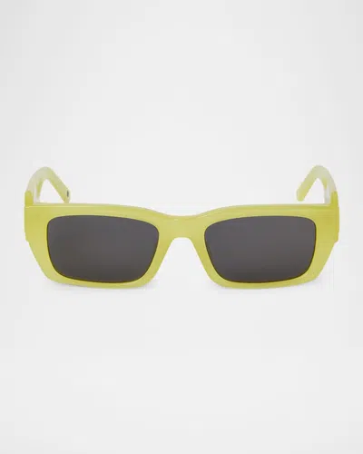 Palm Angels Men's Palm Acetate Rectangle Sunglasses In 11807black Green