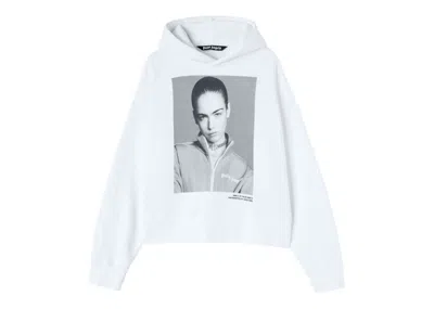 Pre-owned Palm Angels Men's  Angels By  Hoodie In White/black In Multi