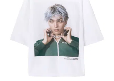 Pre-owned Palm Angels Men's  Angels By  Loose T-shirt In White/green