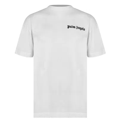 Pre-owned Palm Angels Men's  Basic Logo T-shirt In White