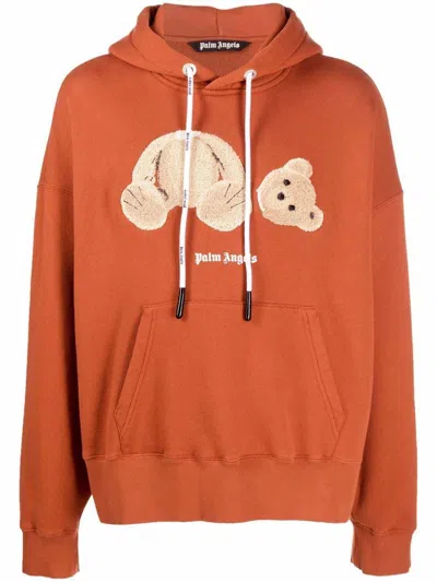 Pre-owned Palm Angels Men's  Bear Hoodie In Brick Red