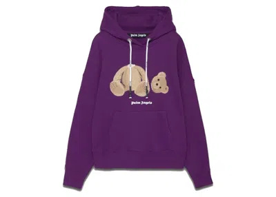 Pre-owned Palm Angels Men's  Bear Hoodie In Purple