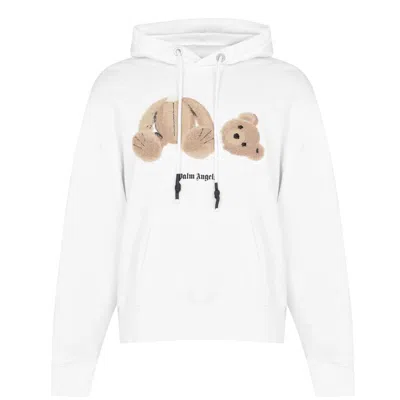 Pre-owned Palm Angels Men's  Bear Hoodie In White