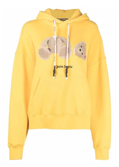 Pre-owned Palm Angels Men's  Bear Hoodie In Yellow
