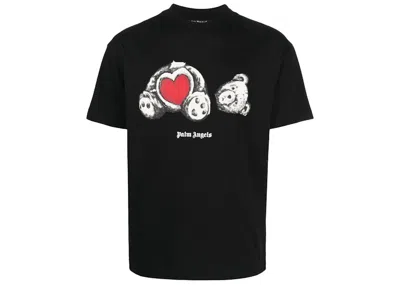 Pre-owned Palm Angels Men's  Bear In Love Logo T-shirt In Black