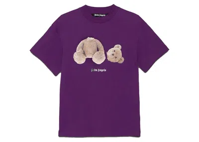 Pre-owned Palm Angels Men's  Bear Print T-shirt In Purple