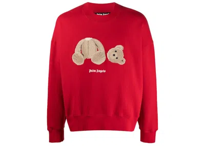 Pre-owned Palm Angels Men's  Bear Sweatshirt In Red