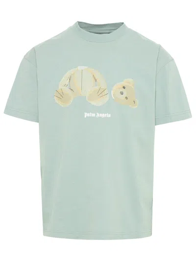 Pre-owned Palm Angels Men's  Bear Tshirtin Grey Blue In Multi