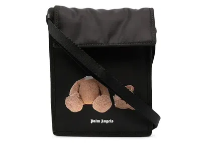 Pre-owned Palm Angels Men's  Bearmotif Shoulder Bag In Black