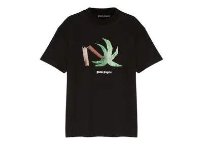Pre-owned Palm Angels Men's  Broken Palm Classic T-shirt In Black/green
