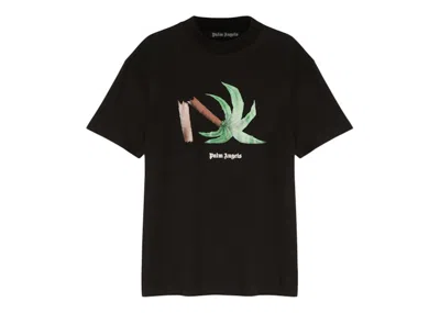 Pre-owned Palm Angels Men's  Broken Palm T-shirt In Black/green