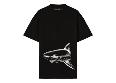 Pre-owned Palm Angels Men's  Broken Shark Classic T-shirt In Black/off White