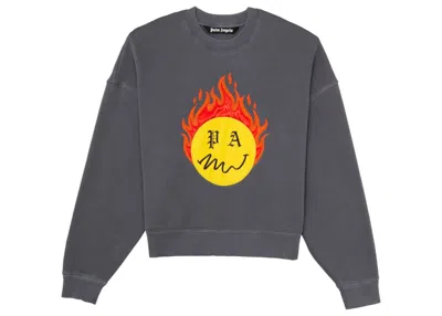 Pre-owned Palm Angels Men's  Burning Head Sweatshirt In Black