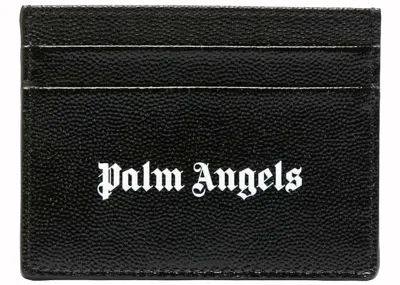 Pre-owned Palm Angels Men's  Card Case Logo Caviar In Black