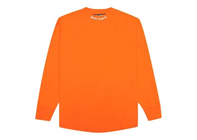 Pre-owned Palm Angels Men's  Classic Logo Over Longsleeve T-shirt In Orange