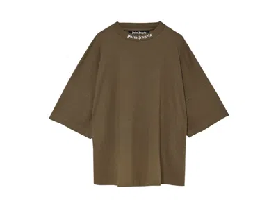 Pre-owned Palm Angels Men's  Classic Logo Over T-shirt In Olive Green