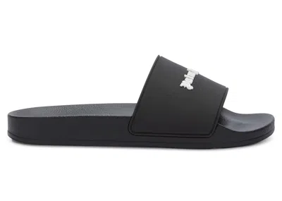 Pre-owned Palm Angels Men's  Classic Logo Pool Slides Sneakers In Black/white