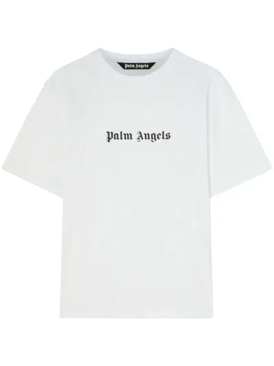 Pre-owned Palm Angels Men's  Classic Logo Slim T-shirt In White/black In Multi