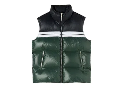 Pre-owned Palm Angels Men's  Classic Track Puffed Vest In Green/black