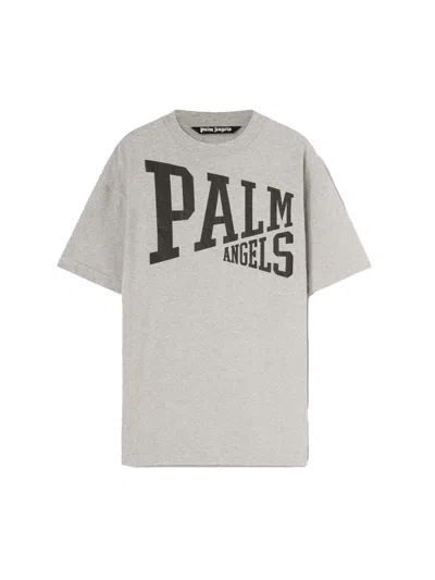 Pre-owned Palm Angels Men's  College T-shirt In Grey/black In Multi