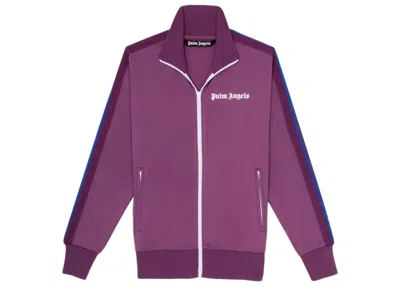 Pre-owned Palm Angels Men's  College Track Jacket In Grape/white In Multi