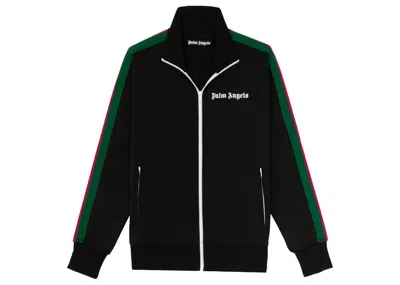 Pre-owned Palm Angels Men's  College Zip Up Track Jacket In Black/green