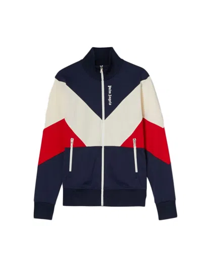Pre-owned Palm Angels Men's  Colorblock Track Jacket In Navy Blue/white