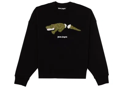 Pre-owned Palm Angels Men's  Crocodile Crewneck Sweatshirt In Black