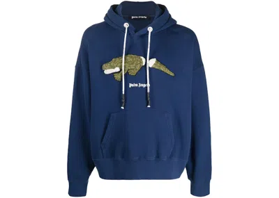 Pre-owned Palm Angels Men's  Crocodile Hoodie In Blue