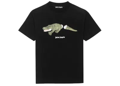 Pre-owned Palm Angels Men's  Crocodile Print T-shirt In Black