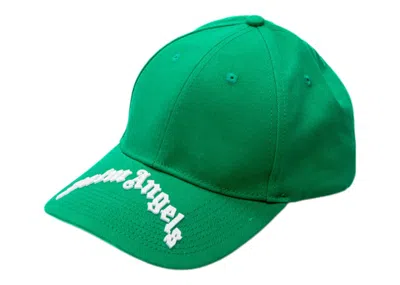 Pre-owned Palm Angels Men's  Curved Logo Baseball Cap In Green